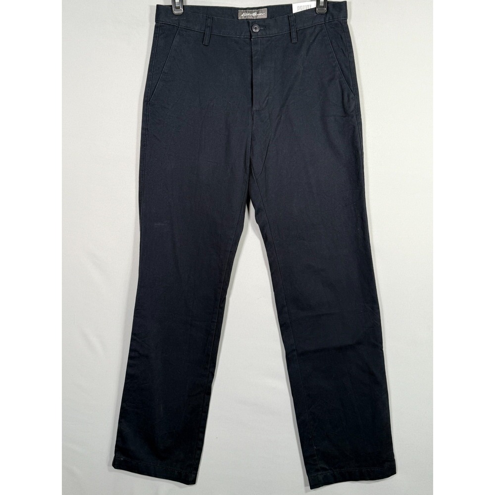Eddie Bauer Classic Pants NWT Mens 32x34 Navy Blue Straight Leg Soft - Picture 1 of 10